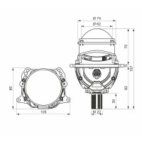 Автомобільні лінзи AMS Bi-LED ULTIMATE U1 2.5" F/R