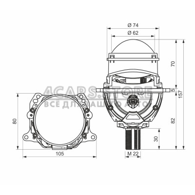 Автомобільні лінзи AMS Bi-LED ULTIMATE U1 2.5" F/R Автомобільні лінзи AMS Bi-LED ULTIMATE U1 2.5" F/R