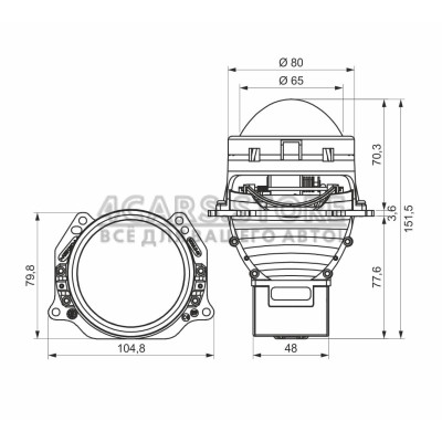Автомобільні лінзи LED AMS ULTIMATE U8 3.0 F Автомобільні лінзи LED AMS ULTIMATE U8 3.0 F
