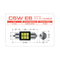 LED лампа AMS EXTREME C5W E6 T11 31 CANBUS 5500K