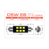 LED лампа AMS EXTREME C5W E6 T11 41 CANBUS 5500K
