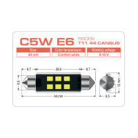LED лампа AMS EXTREME C5W E6 T11 44 CANBUS 5500K