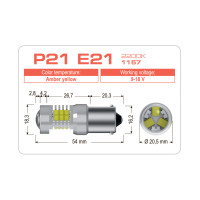 LED лампа AMS EXTREME P21 E21 1157 2200K
