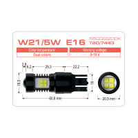 LED лампа AMS EXTREME W21/5W E16 T20/7443 5500/2200K
