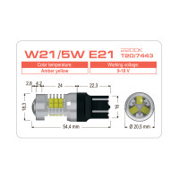 LED лампа AMS EXTREME W21/5W E21 T20/7443 2200K