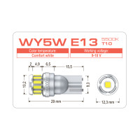 LED лампа AMS EXTREME WY5W E13 T10 5500K