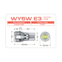 LED лампа AMS EXTREME WY5W E3 T10 5500K