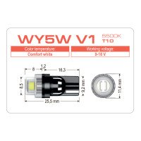 LED лампа AMS VISION WY5W V1 T10 5500K