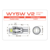 LED лампа AMS VISION WY5W V2 T10 5500K