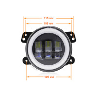 Протитуманна LED фара CYCLONE FOG-04 45W+DRL 4" 5000K