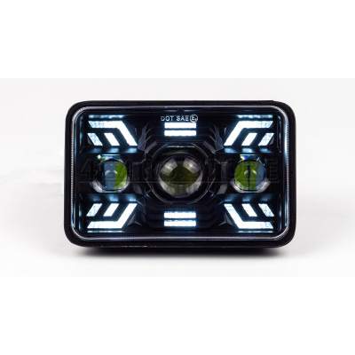 LED фара рабочего света DriveX WL FOG-06 4x6" 26/46W H/L STM - DRL W+Y