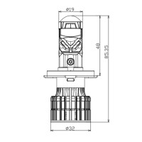 LED лампи Decker GL-01 6K H4 H/L