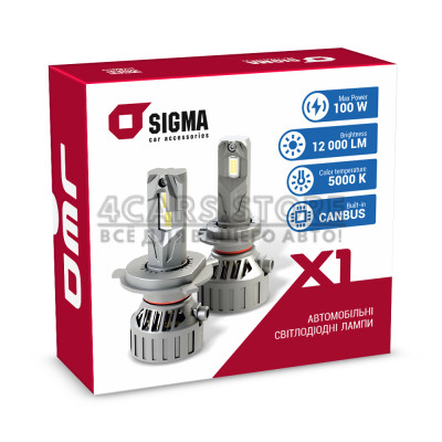 LED лампы Sigma X1 50W H4 H/L 5000K