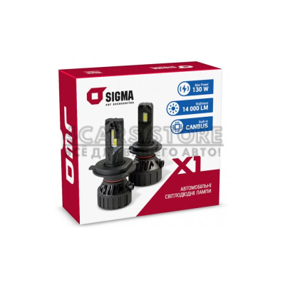 LED лампы Sigma X1 65W H4 H/L 5000K LED лампы Sigma X1 65W H4 H/L 5000K